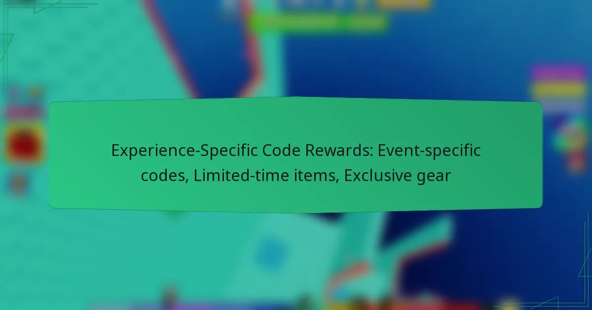 Experience-Specific Code Rewards: Event-specific codes, Limited-time items, Exclusive gear