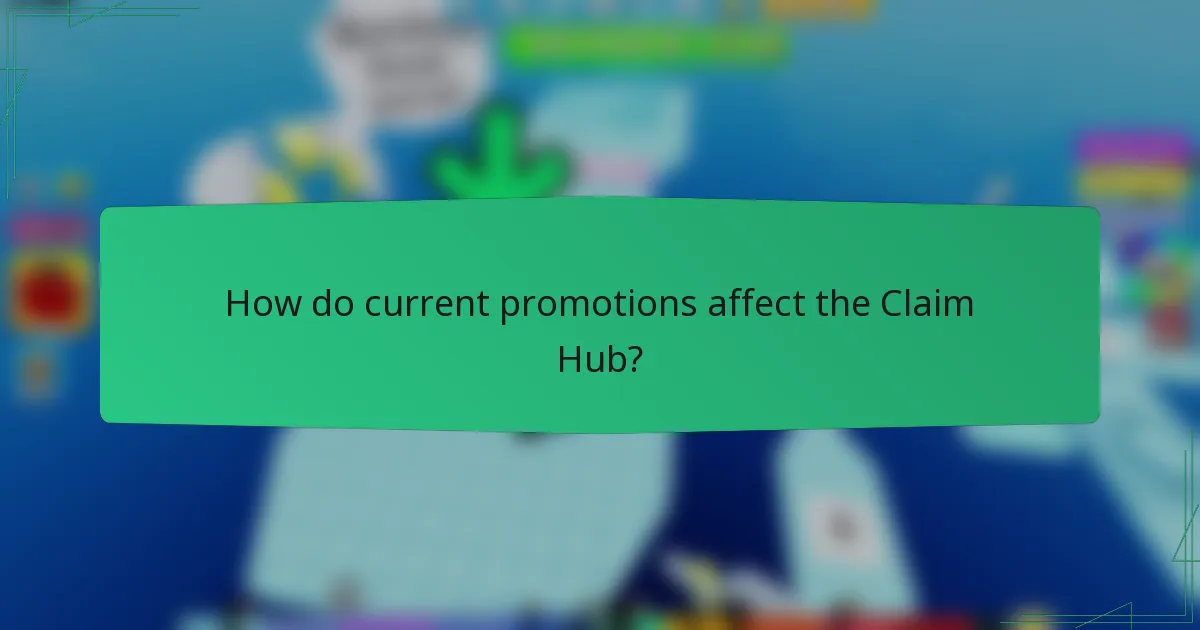 How do current promotions affect the Claim Hub?